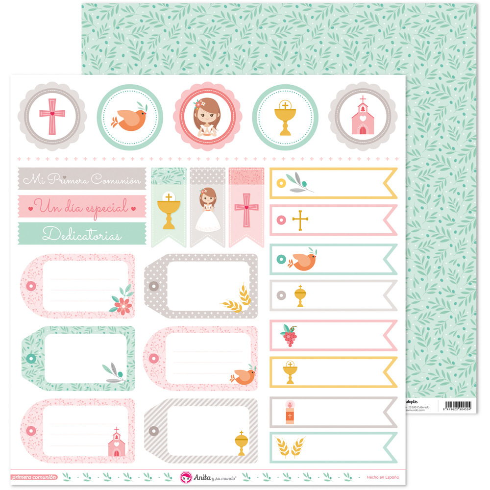 PACK5 PAPEL SCRAP ETIQUETAS COMUN.20 ELL