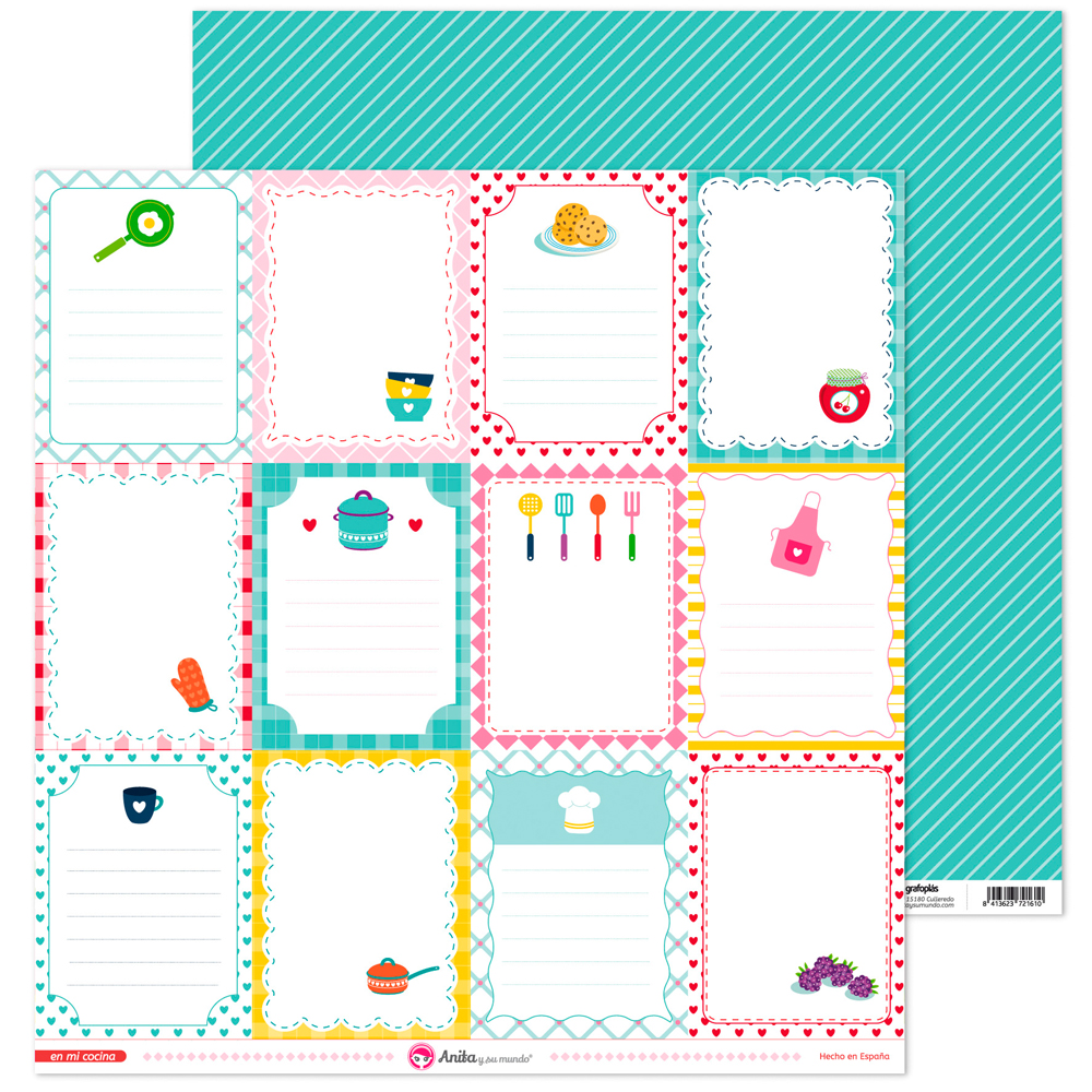 PACK5 PAPEL SCRAP TARJETAS EN MI COCIN
