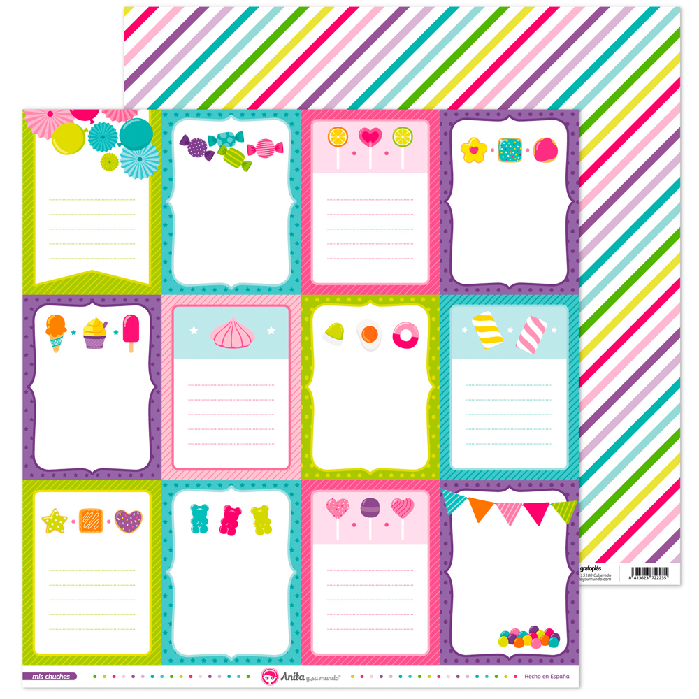 PACK5 PAPEL SCRAP TARJETAS MIS CHUCHES