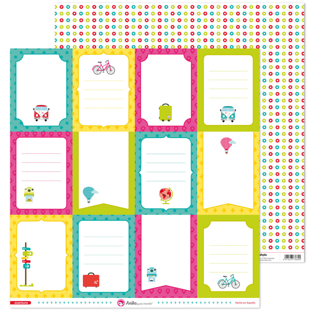 PACK5 PAPEL SCRAP TARJETAS AVENTURA