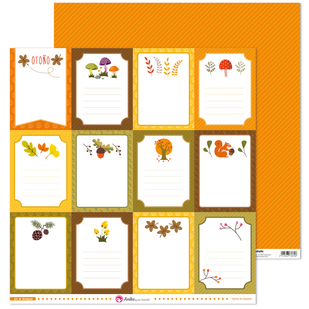 PACK5 PAPEL SCRAP TARJETAS EN EL BOSQUE