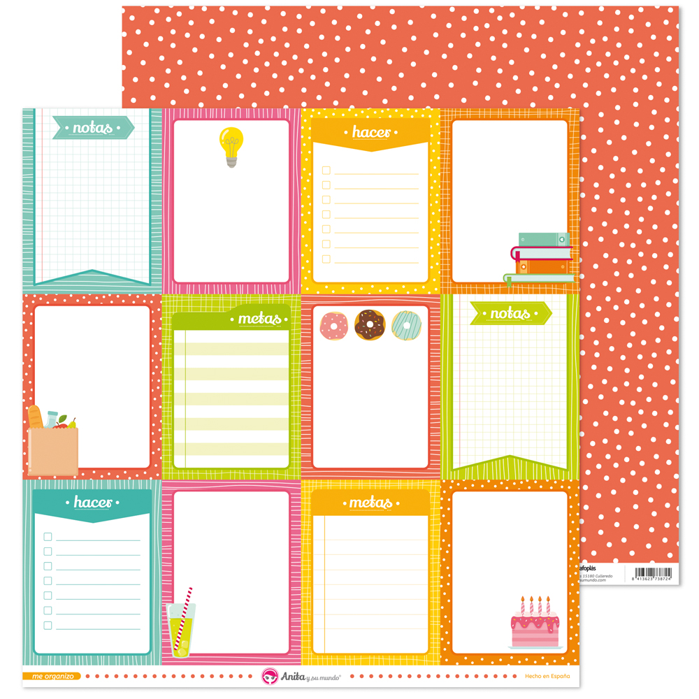 PACK5 PAPEL SCRAP TARJETAS ME ORGANIZO