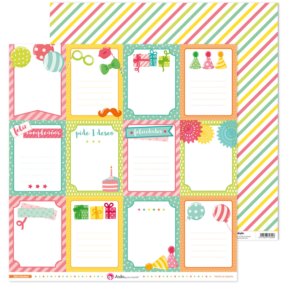 PACK5 PAPEL SCRAP TARJETAS FELICID!