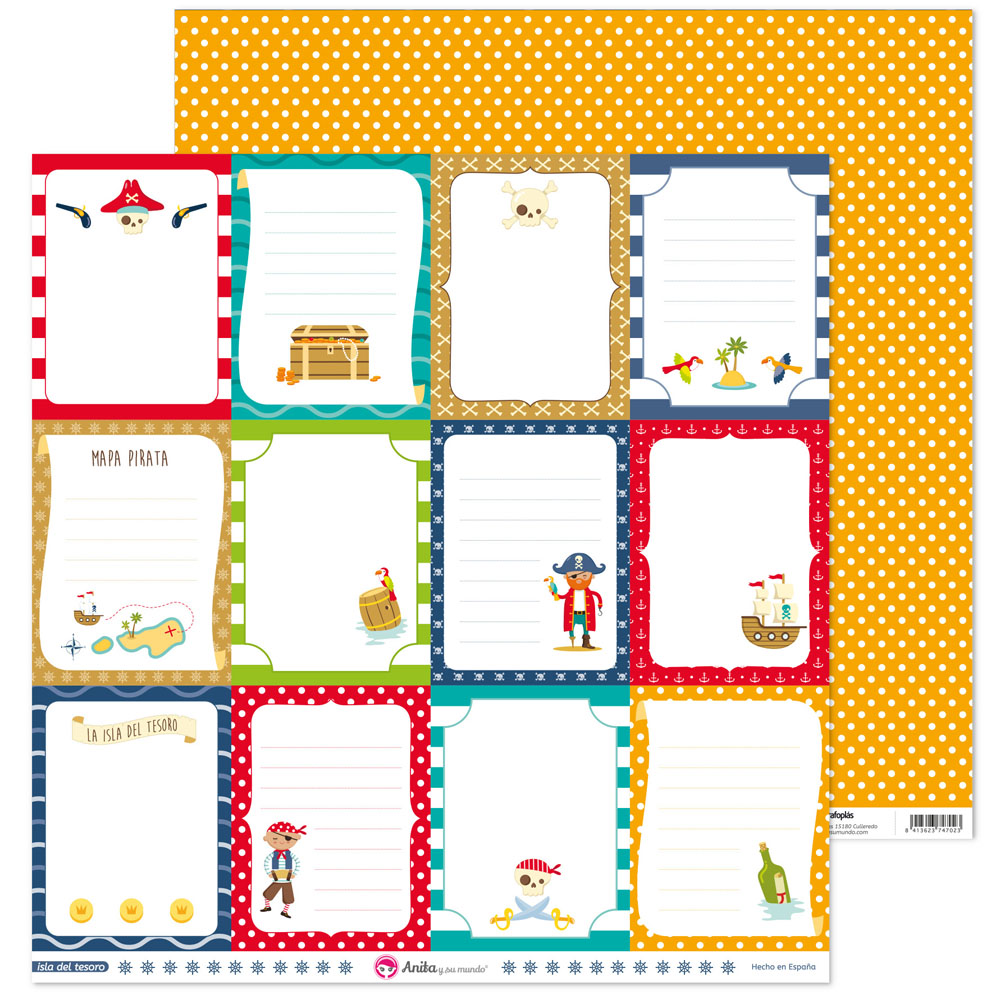 PACK5 PAP. SCRAP TARJETAS ISLA DEL TESOR