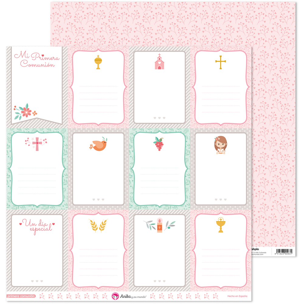 PACK5 PAPEL SCRAP TARJETAS COMUN.20 ELLA