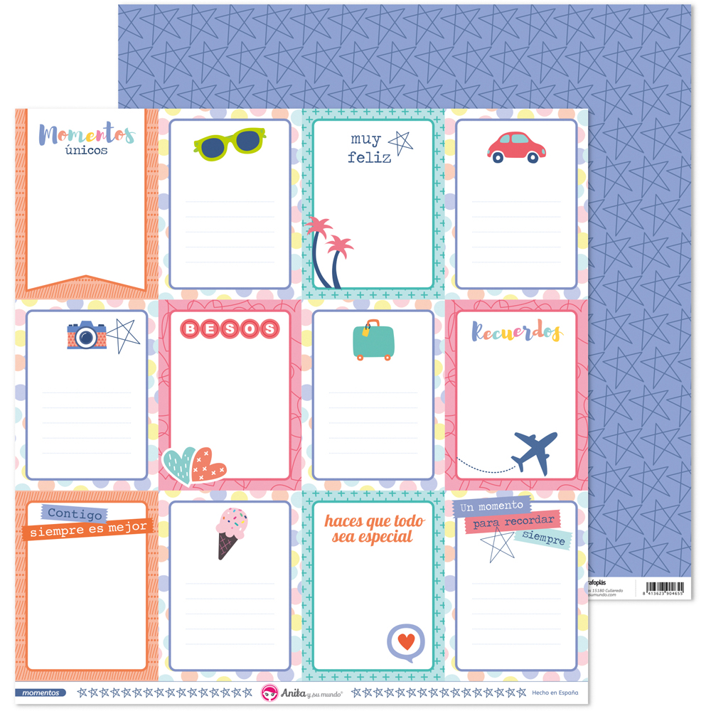 PACK5 PAPEL SCRAP TARJETAS MOMENTOS