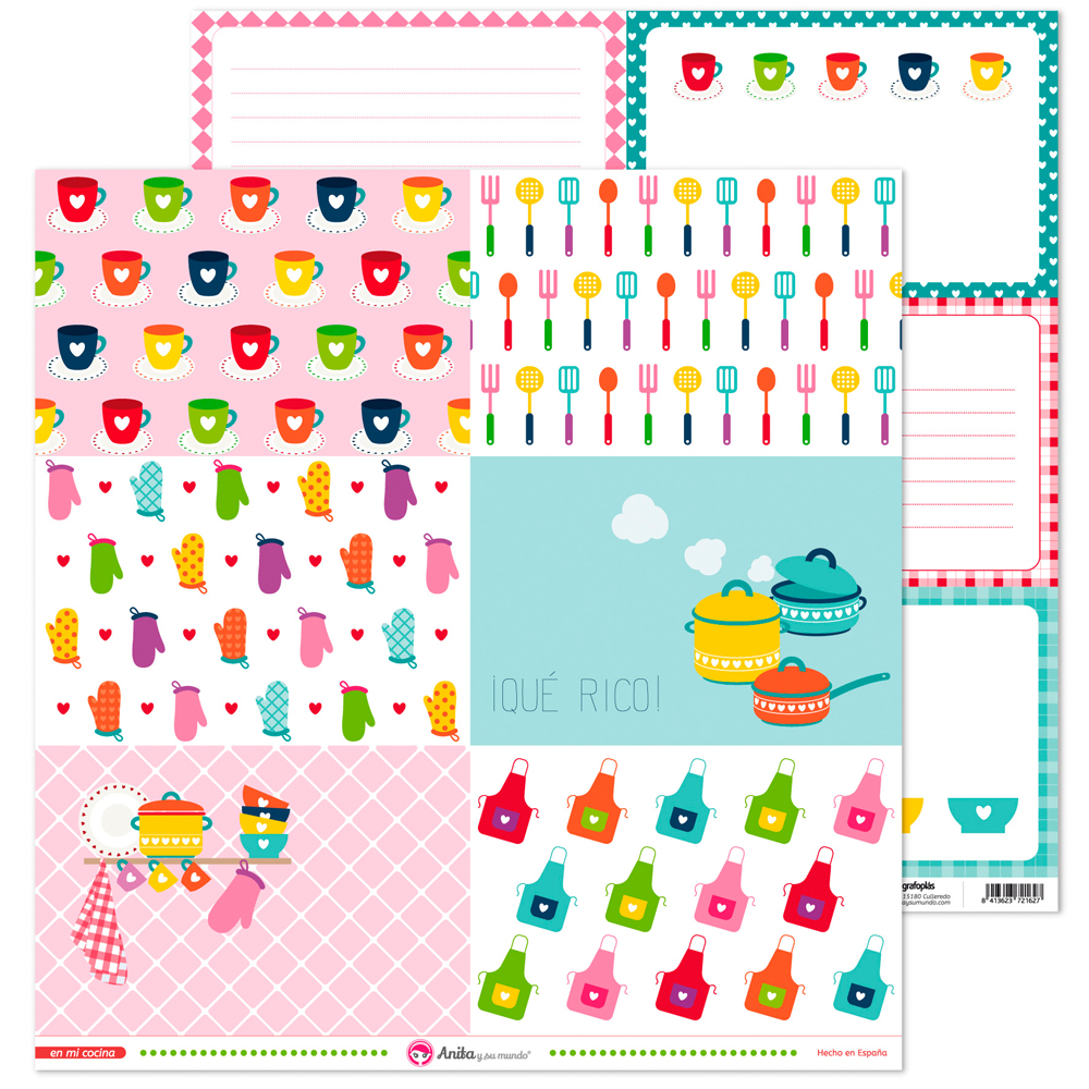 PACK5 PAPEL TARJETAS GRANDES EN MI COCIN