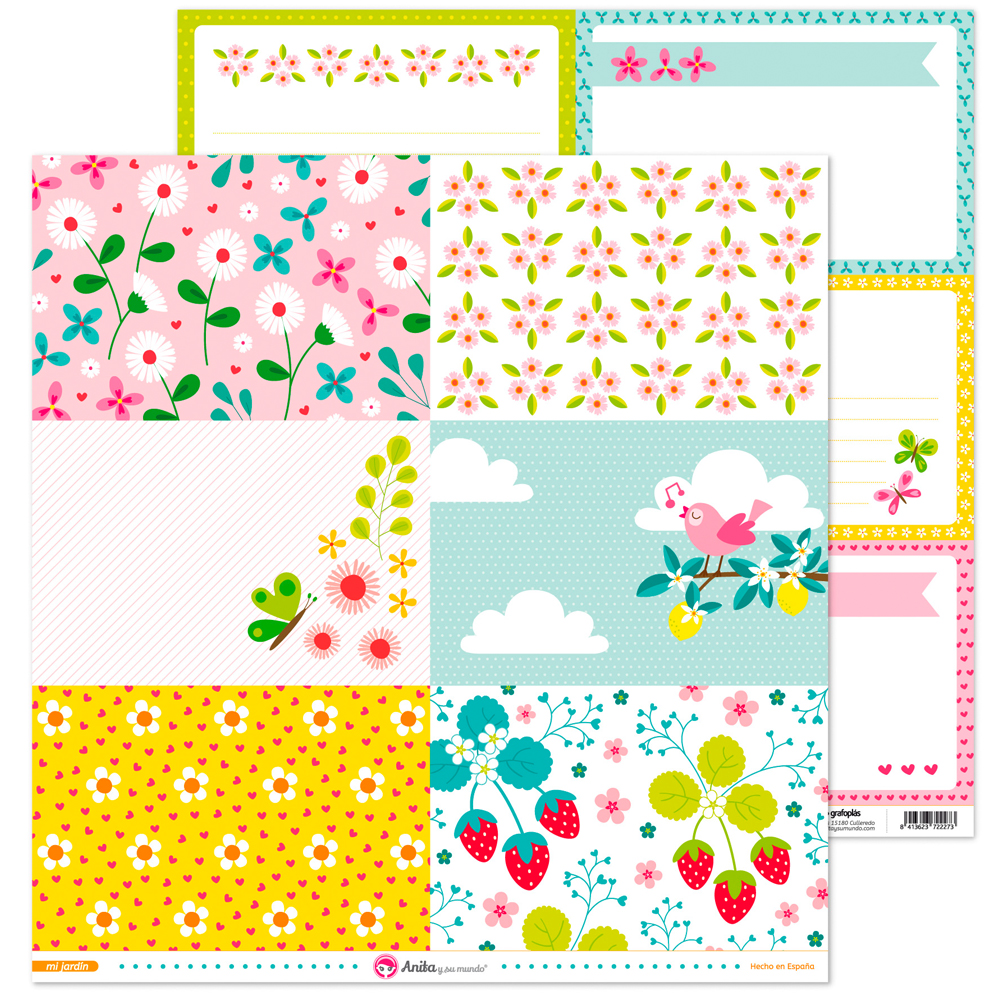 PACK5 PAPEL TARJETAS GRANDES MI JARDIN