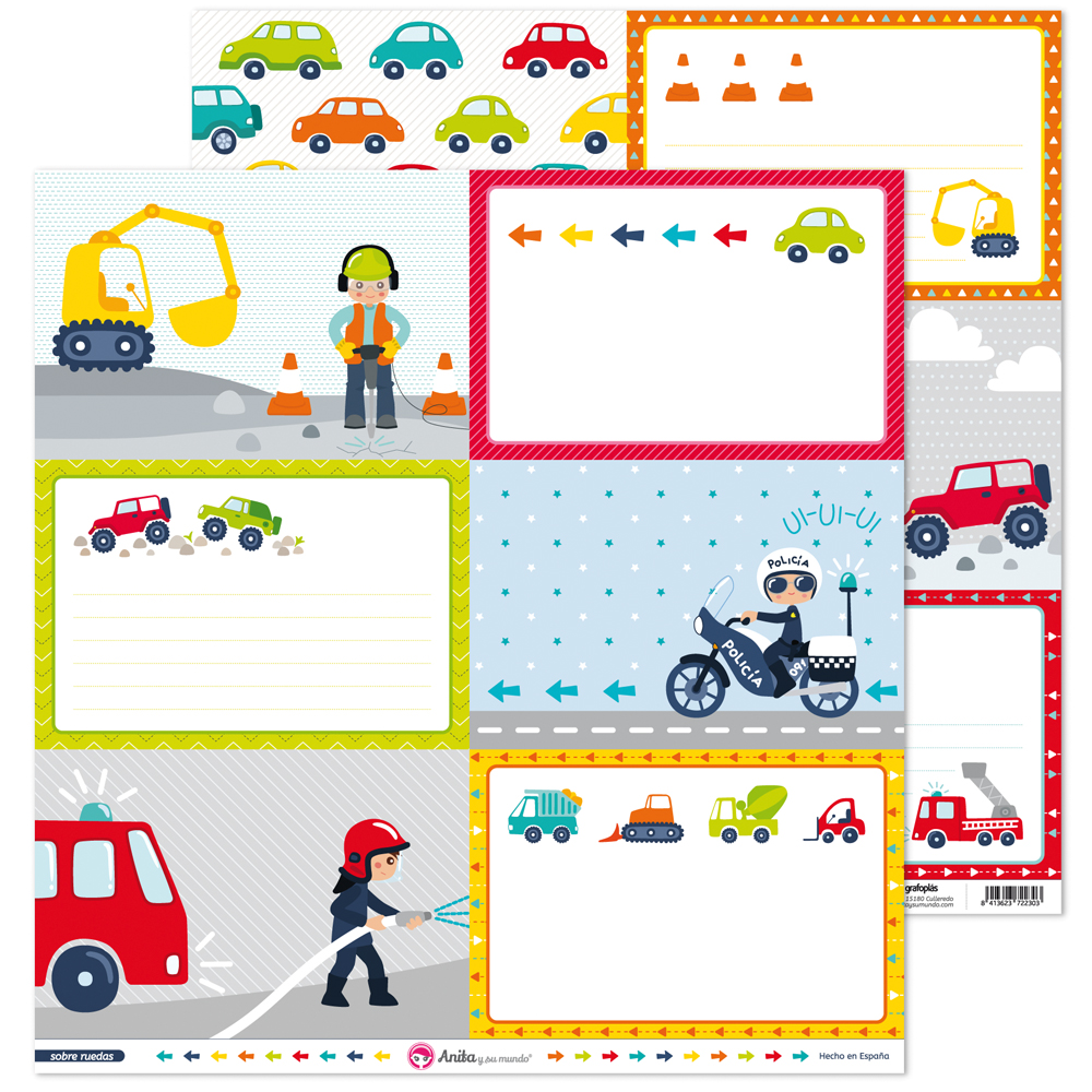 PACK5 PAPEL TARJETAS GRANDES SOBRE RUEDA