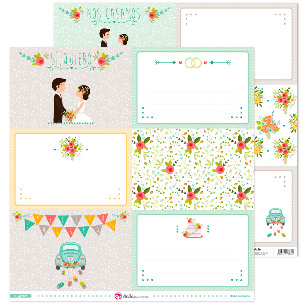 PACK5 PAPEL TARJETAS GRANDES SI QUIERO