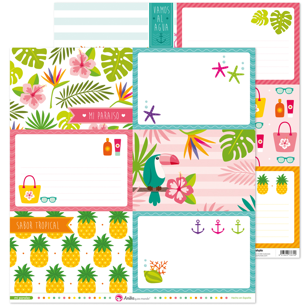 PACK5 PAPEL TARJETAS GRANDES MI PARAISO