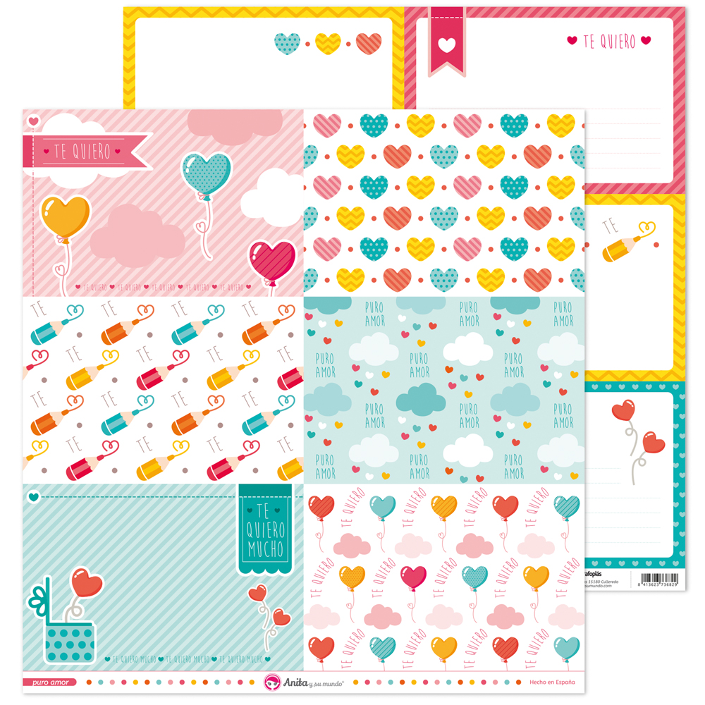 PACK5 PAPEL TARJETAS GRANDES PURO AMOR