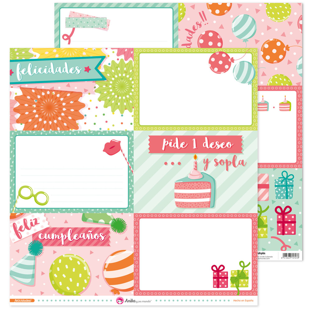 PACK5 PAPEL TARJETAS GRANDES FELICID!