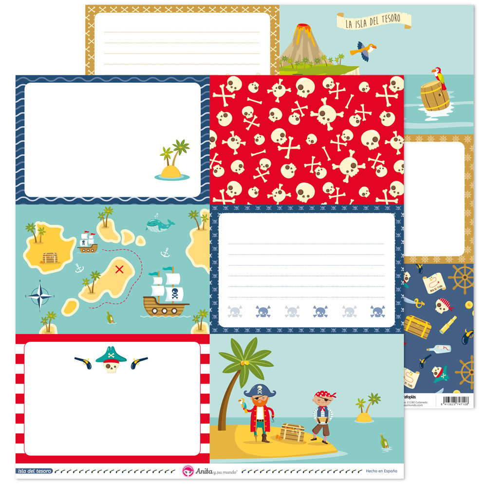 PACK5 PAPEL TARJ. GRANDES ISLA DEL TESOR