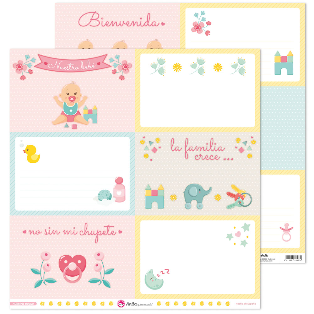 PACK5 PAPEL TARJETAS GRANDES NUESTRA PEQ
