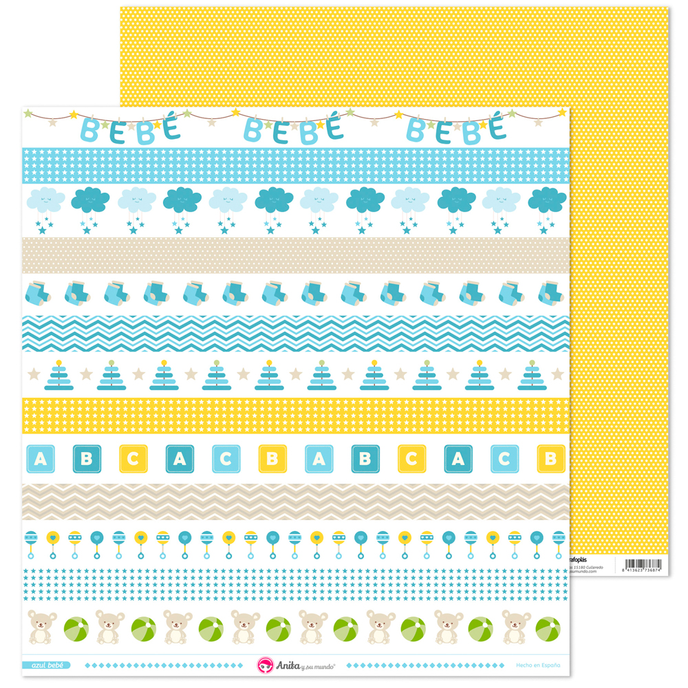 PACK5 LAMINAS TIRAS AZUL BB