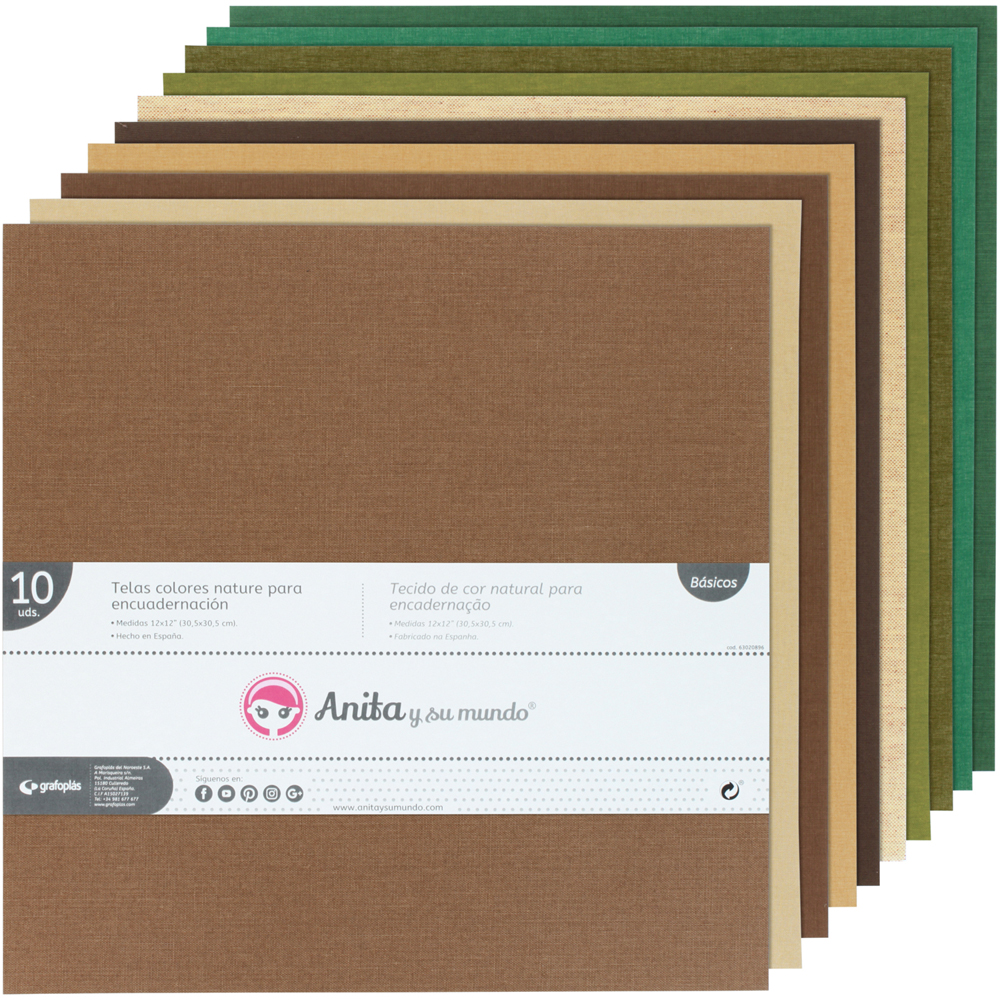 PACK10 TELAS COLORES NATURE ENCUADERNACI