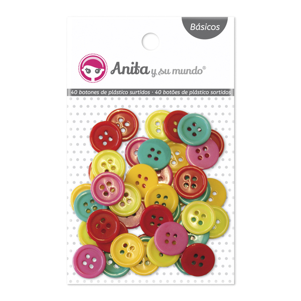 PACK 50 BOTONES SURT REDONDOS PLASTICO