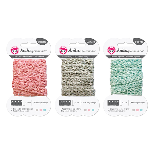 CINTA ALGODON 1,83M GRIS