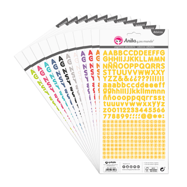 PACK5 ABECED. Y NUM.PEGATINAS FUCSIA