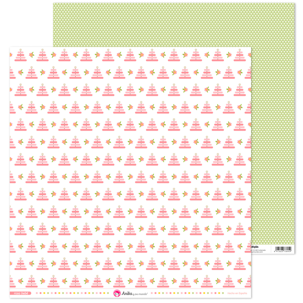 PACK5 PAPEL SCRAP 12x12APILABLES ROSA BB