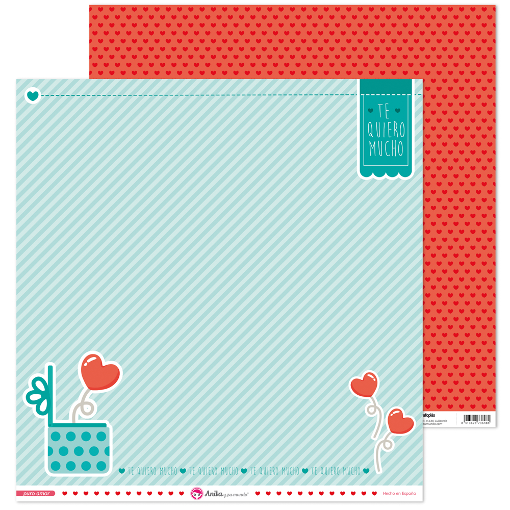 PACK5 PAPEL SCRAP 12x12LO CORAZ.PURO AMR