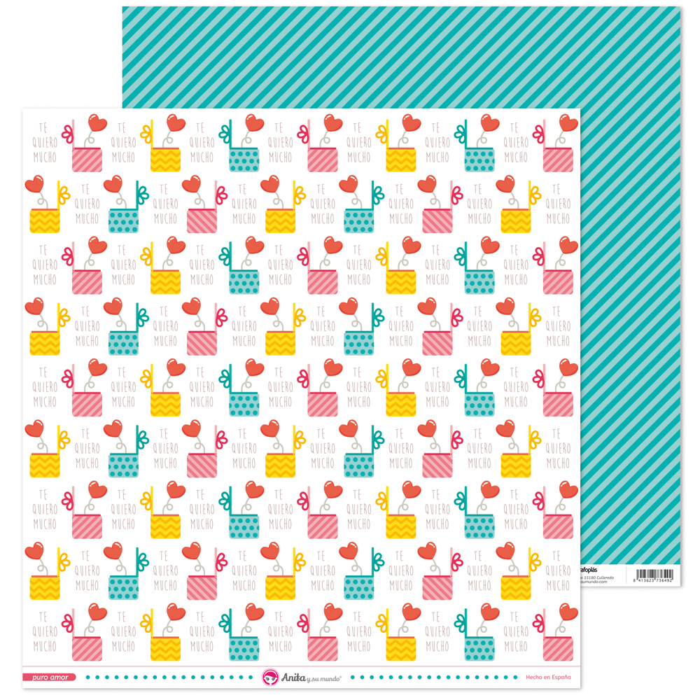 PACK5 PAPEL SCRAP 12x12CAJAS PURO AMOR