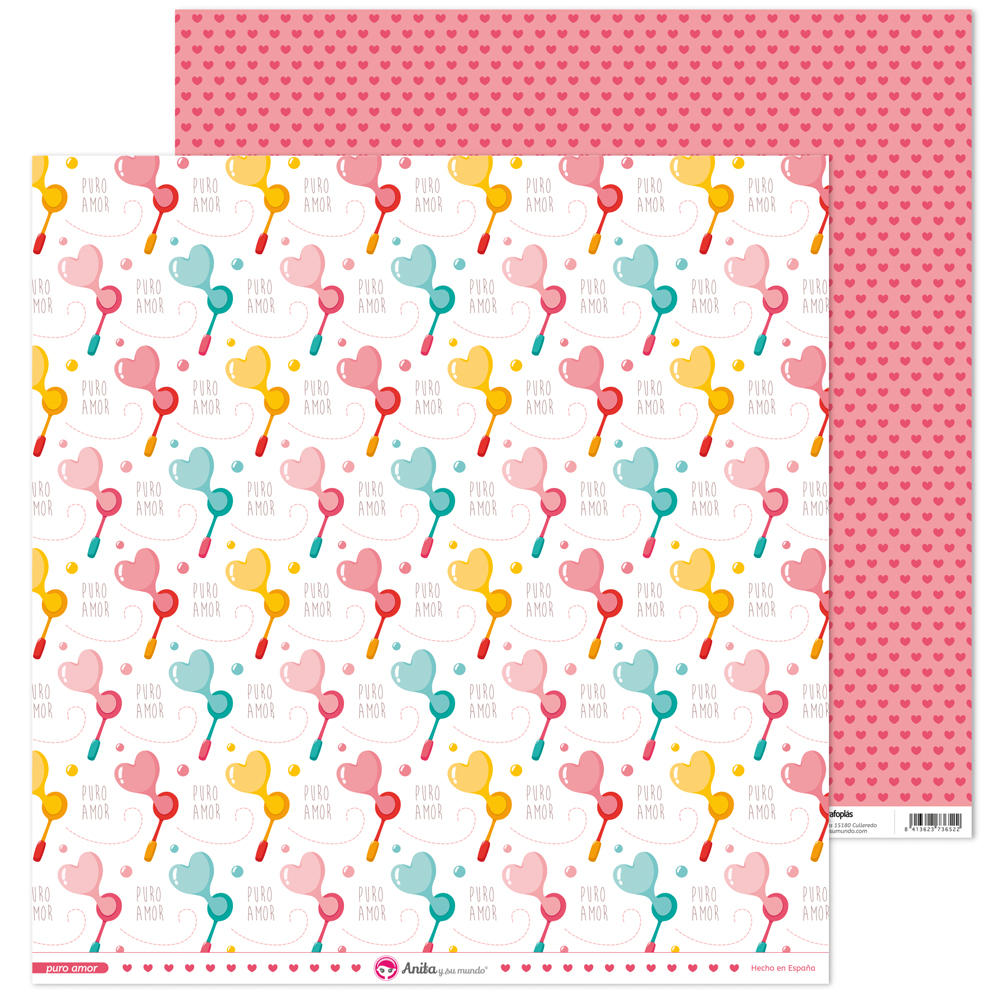 PACK5 PAPEL SCRAP 12x12POMPAS PURO AMOR