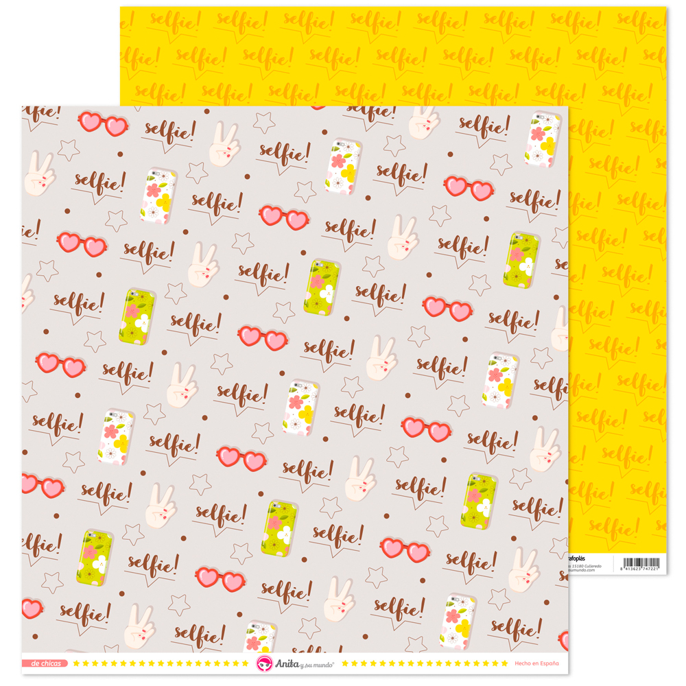 PACK5 PAP. SCRAP12X12 SELFIE DE CHICAS