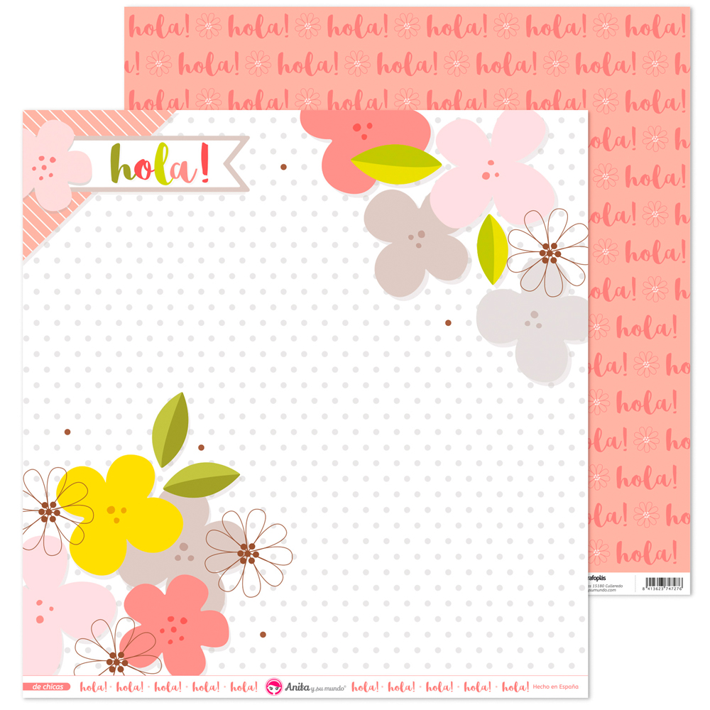 PACK5 PAP. SCRAP12X12 LO.FLORES D CHICAS