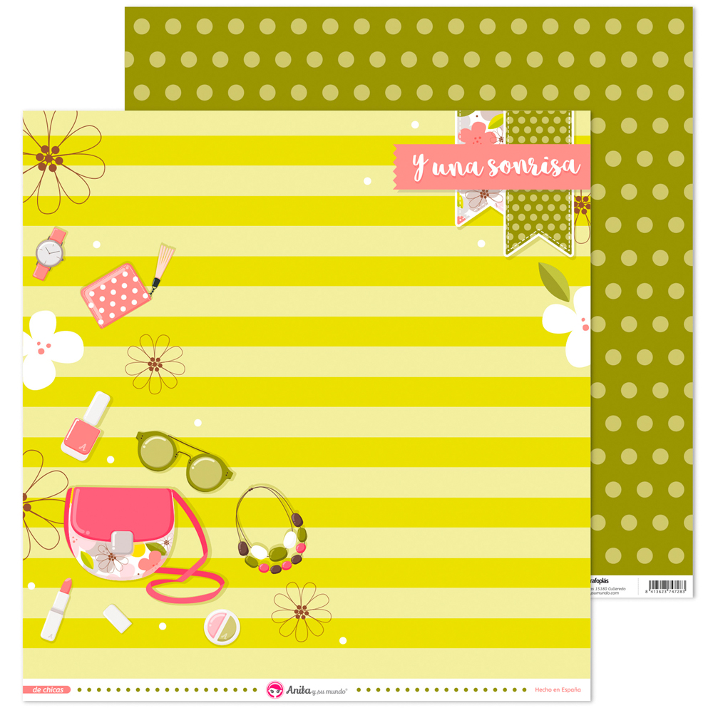 PACK5 PAP. SCRAP12X12 LO.RAYAS DE CHICAS