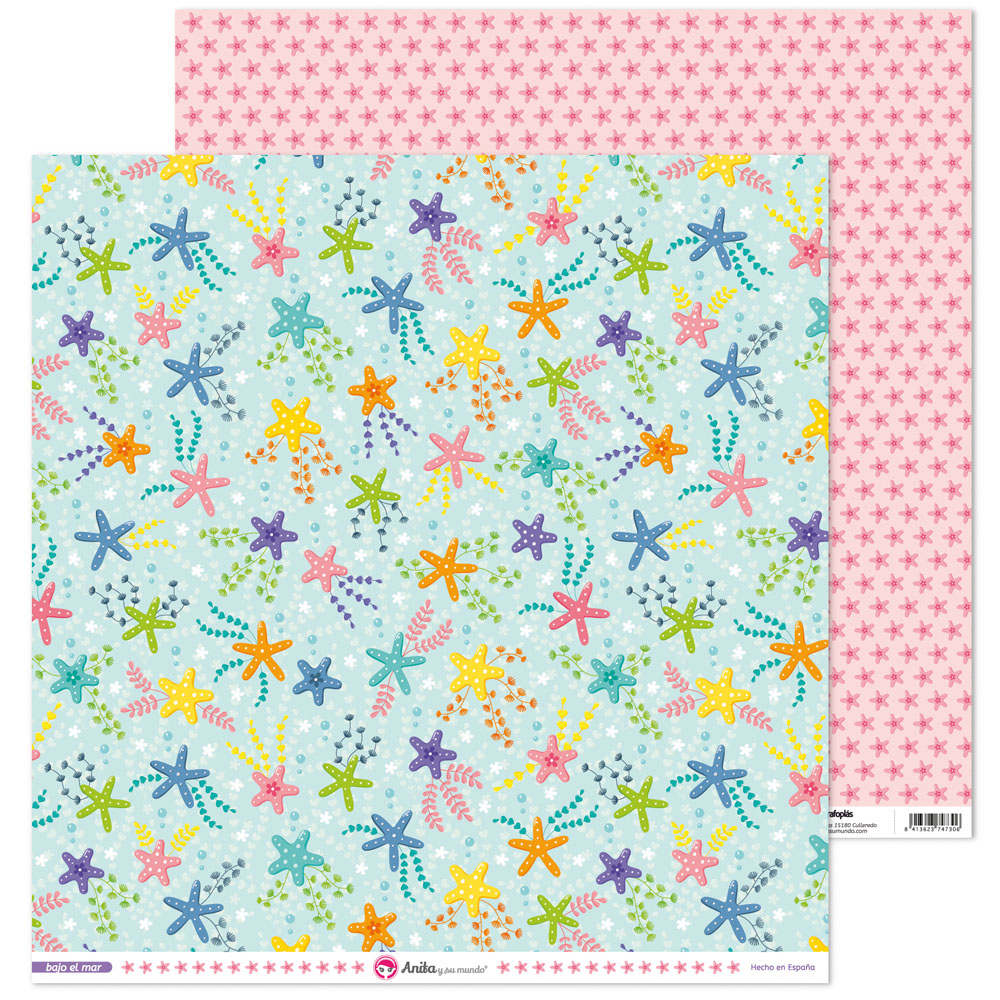 PACK5 PAP. SCRAP12X12 ESTREL.BAJO EL MAR