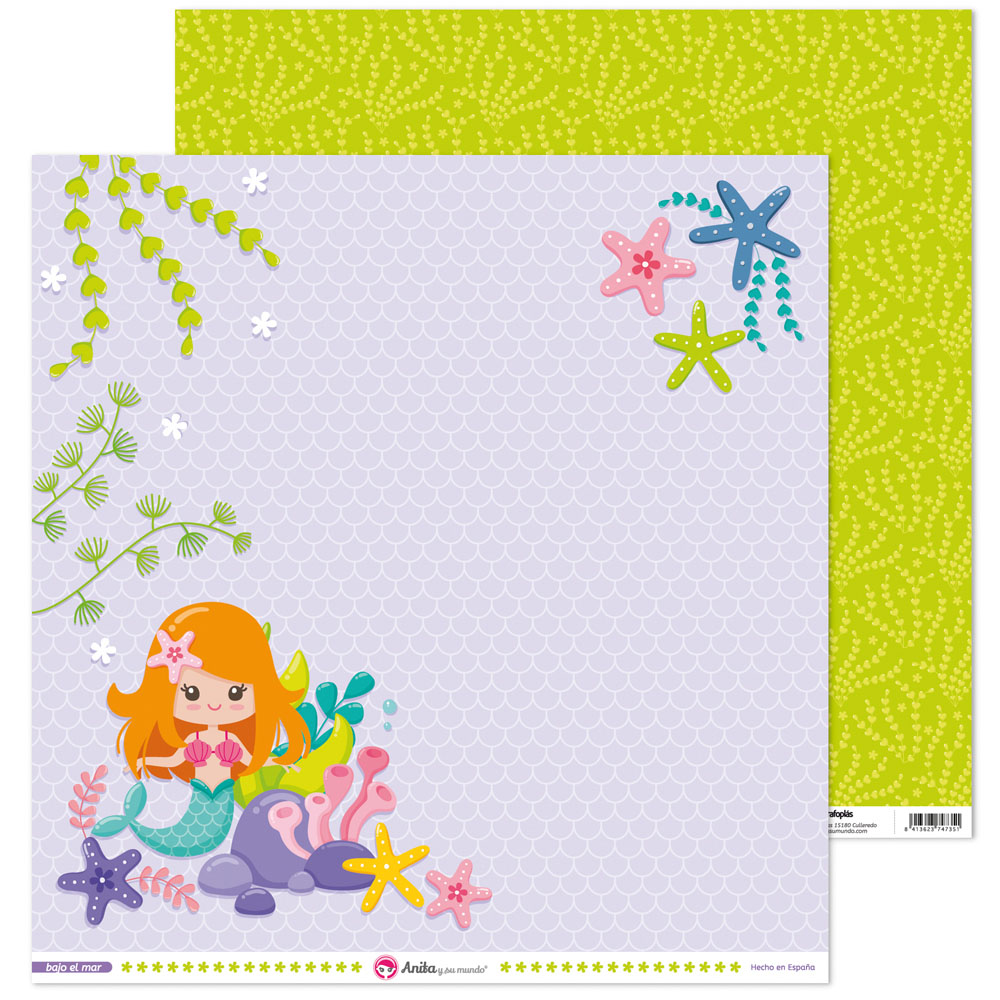 PACK5 PAP. SCRAP12X12 LO.SIREN.B. EL MAR