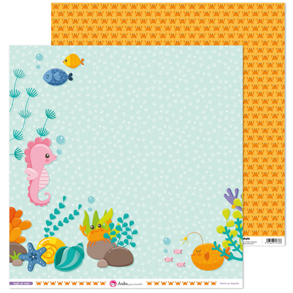 PACK5 PAP. SCRAP12X12 LO.CABAL.B. EL MAR