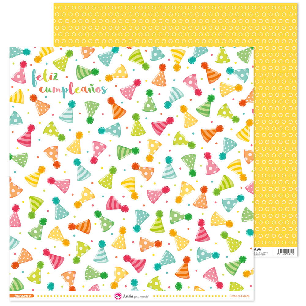 PACK5 PAP. SCRAP12X12 GORROS FELICID!