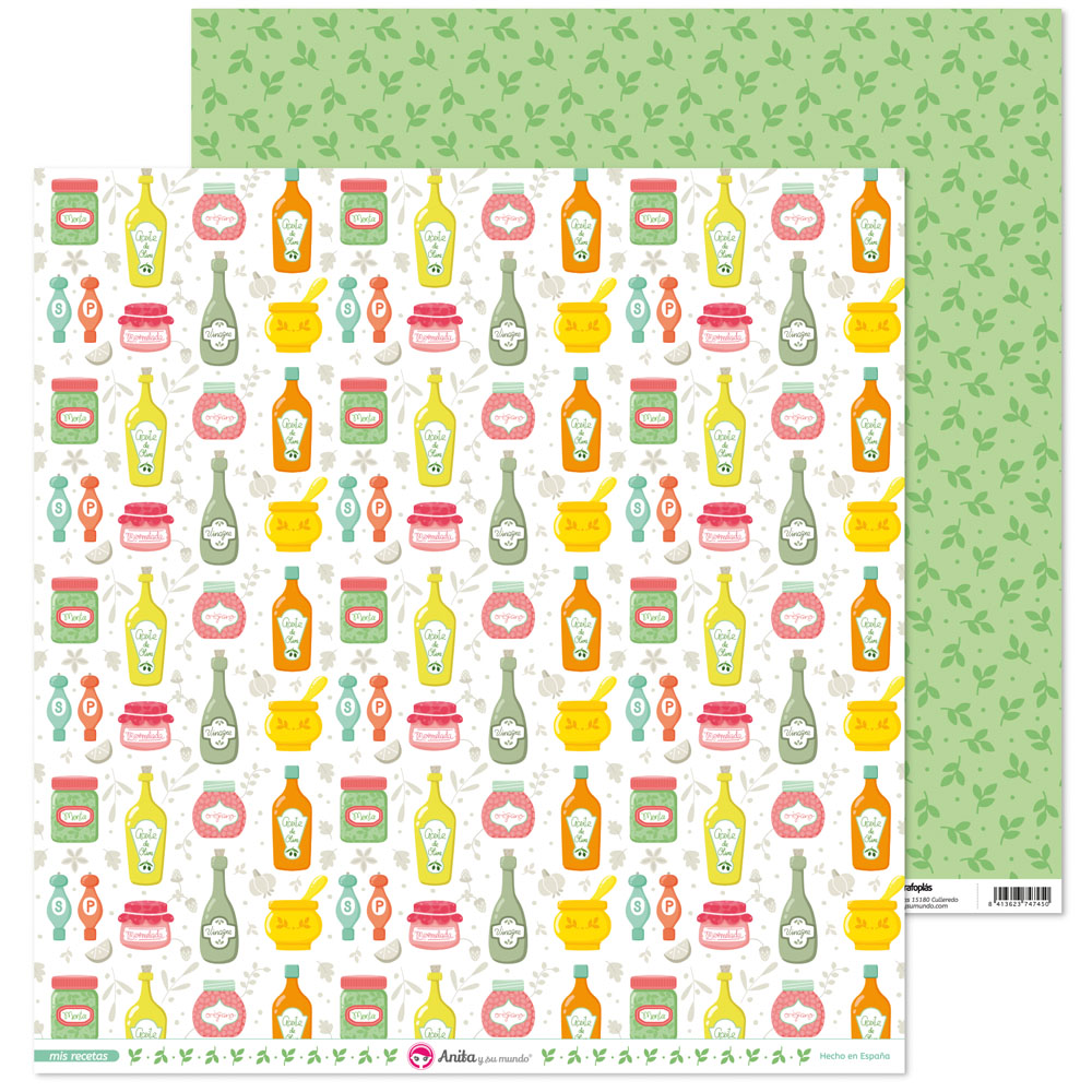 PACK5 PAP. SCRAP12X12 BOTES MIS RECETAS