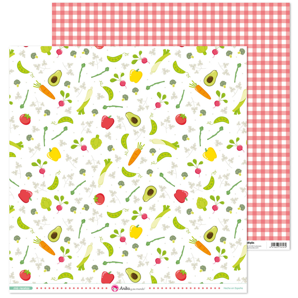 PACK5 PAP. SCRAP12X12 VERD.MIS RECETAS