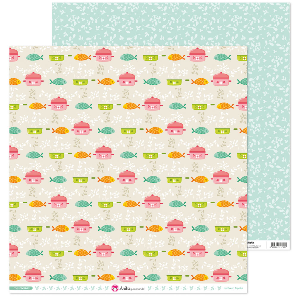 PACK5 PAP. SCRAP12X12 PESCAD.MIS RECETAS