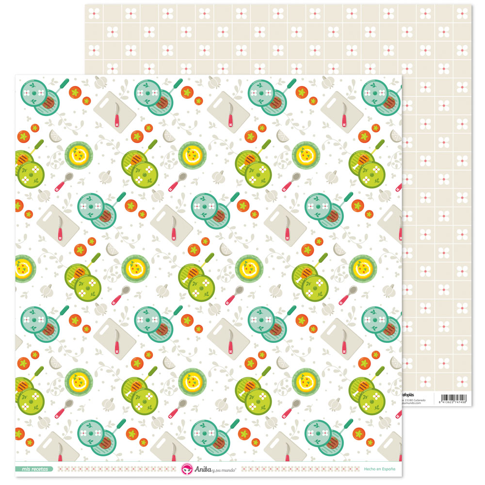 PACK5 PAP. SCRAP12X12 CARNE MIS RECETAS