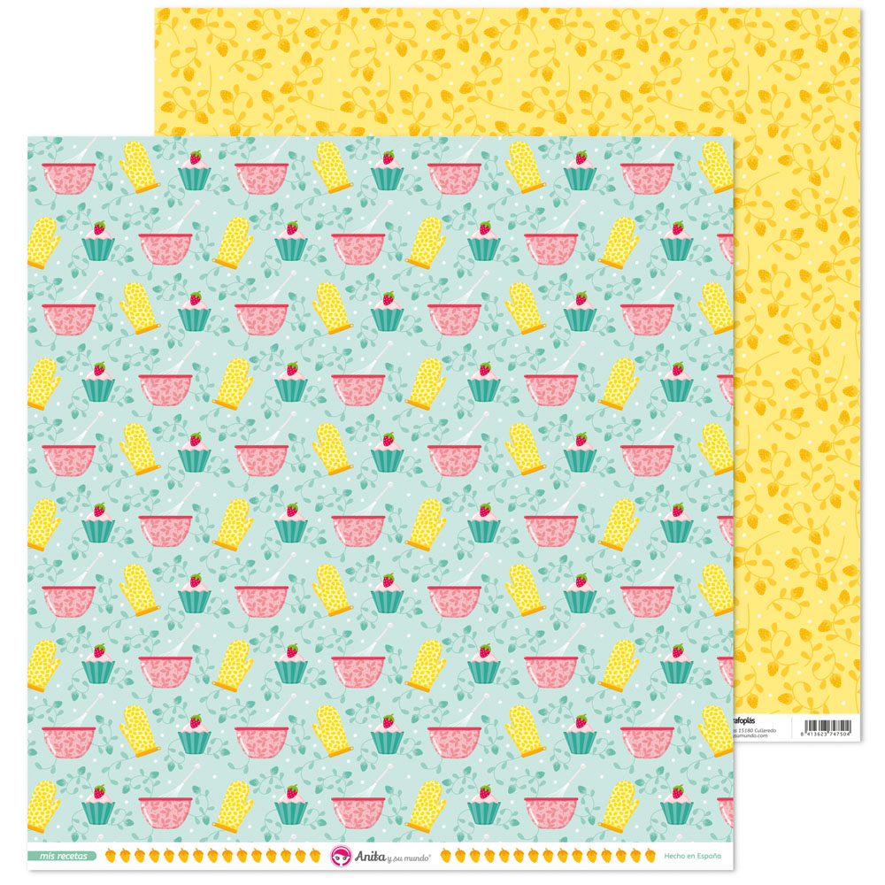 PACK5 PAP. SCRAP12X12 POSTRE MIS RECETAS