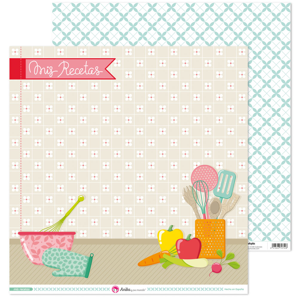 PACK5 PAP. SCRAP12X12 LO.UTENS.M.RECETAS