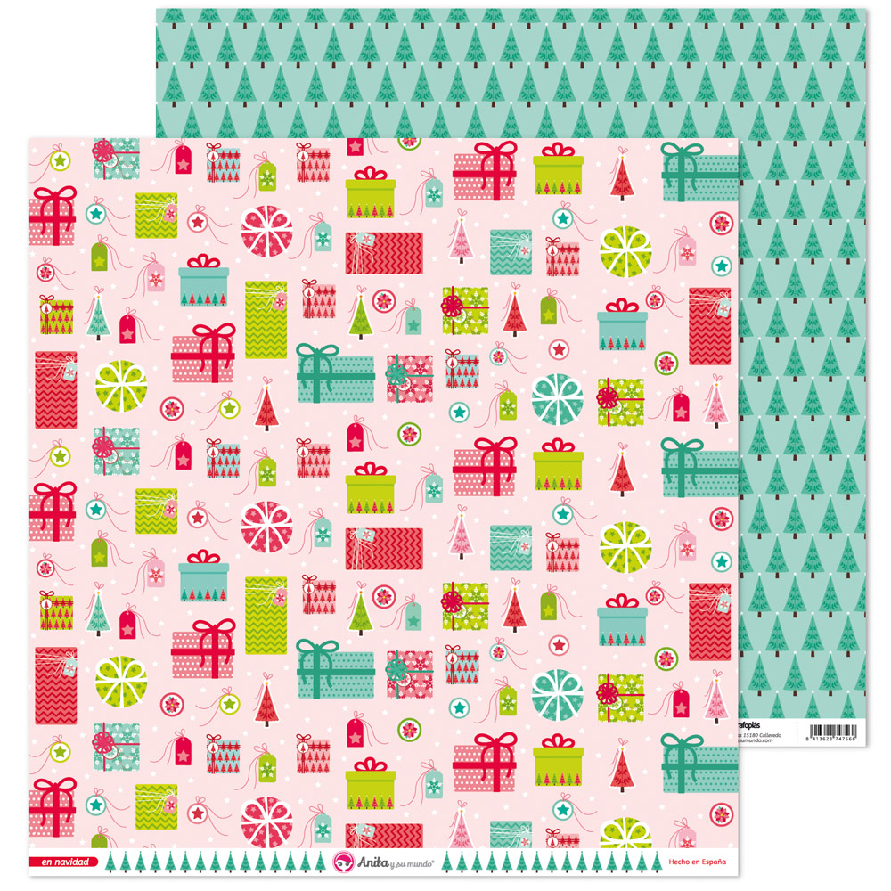 PACK5 PAP. SCRAP12X12 REGAL.EN NAVIDAD