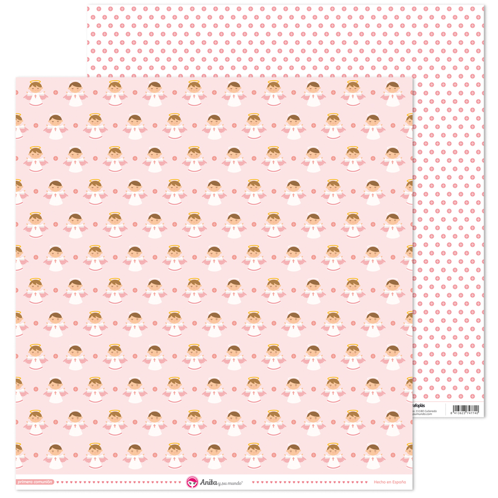 PACK5 PAP. SCRAP12X12 ANGEL COMUN.ELLA