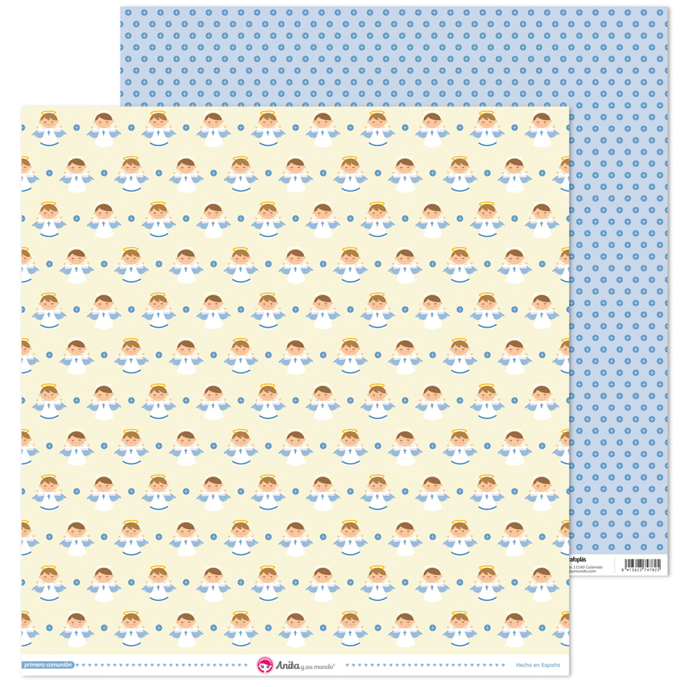 PACK5 PAP. SCRAP12X12 ANGEL COMUN.EL
