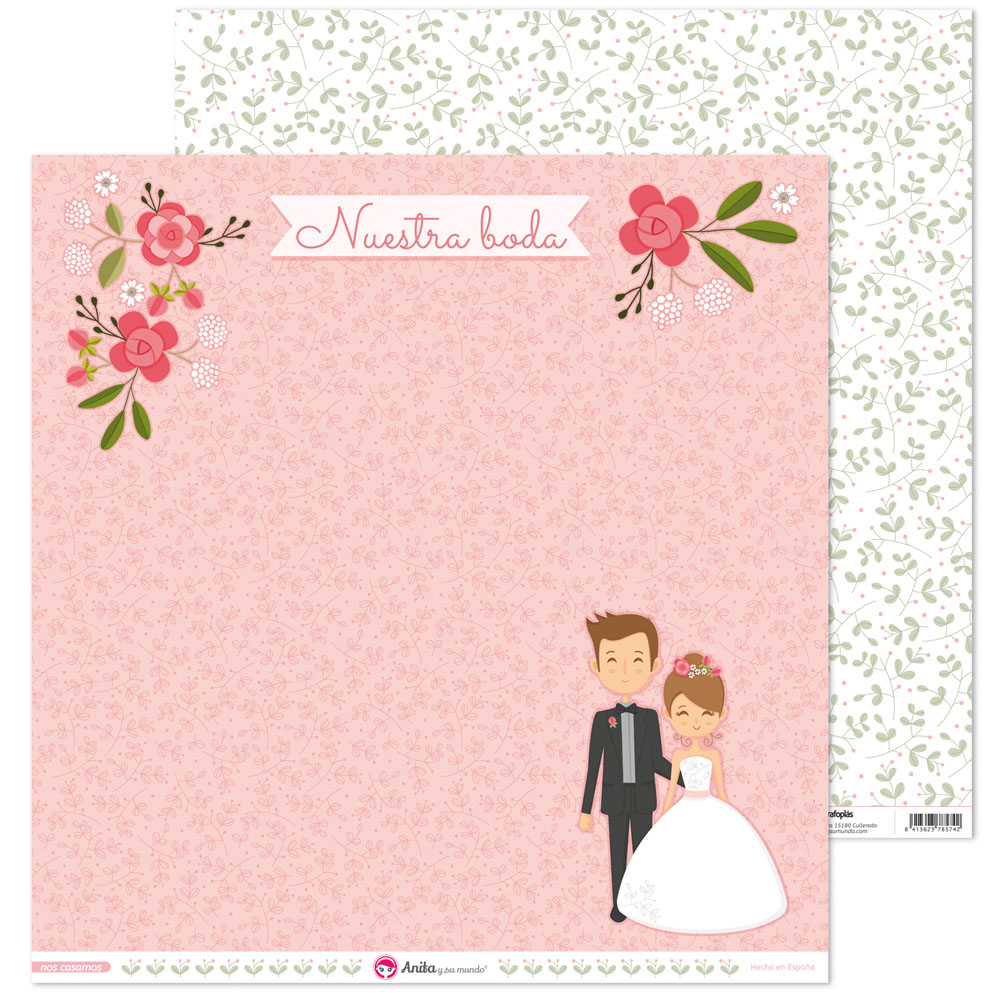 PACK5 PAP.SCRAP12X12 LO.NOVIOS NOS CASAM