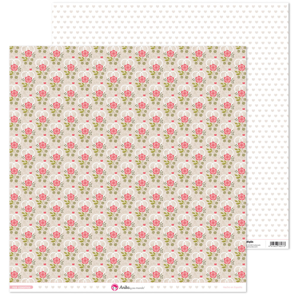 PACK5 PAP.SCRAP12X12 ALIANZAS NOS CASAMO