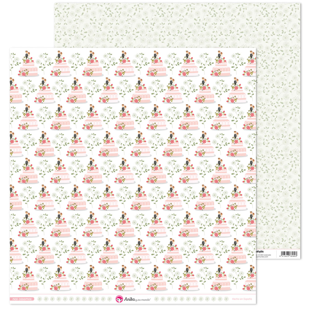 PACK5 PAP.SCRAP12X12 TARTAS NOS CASAMOS