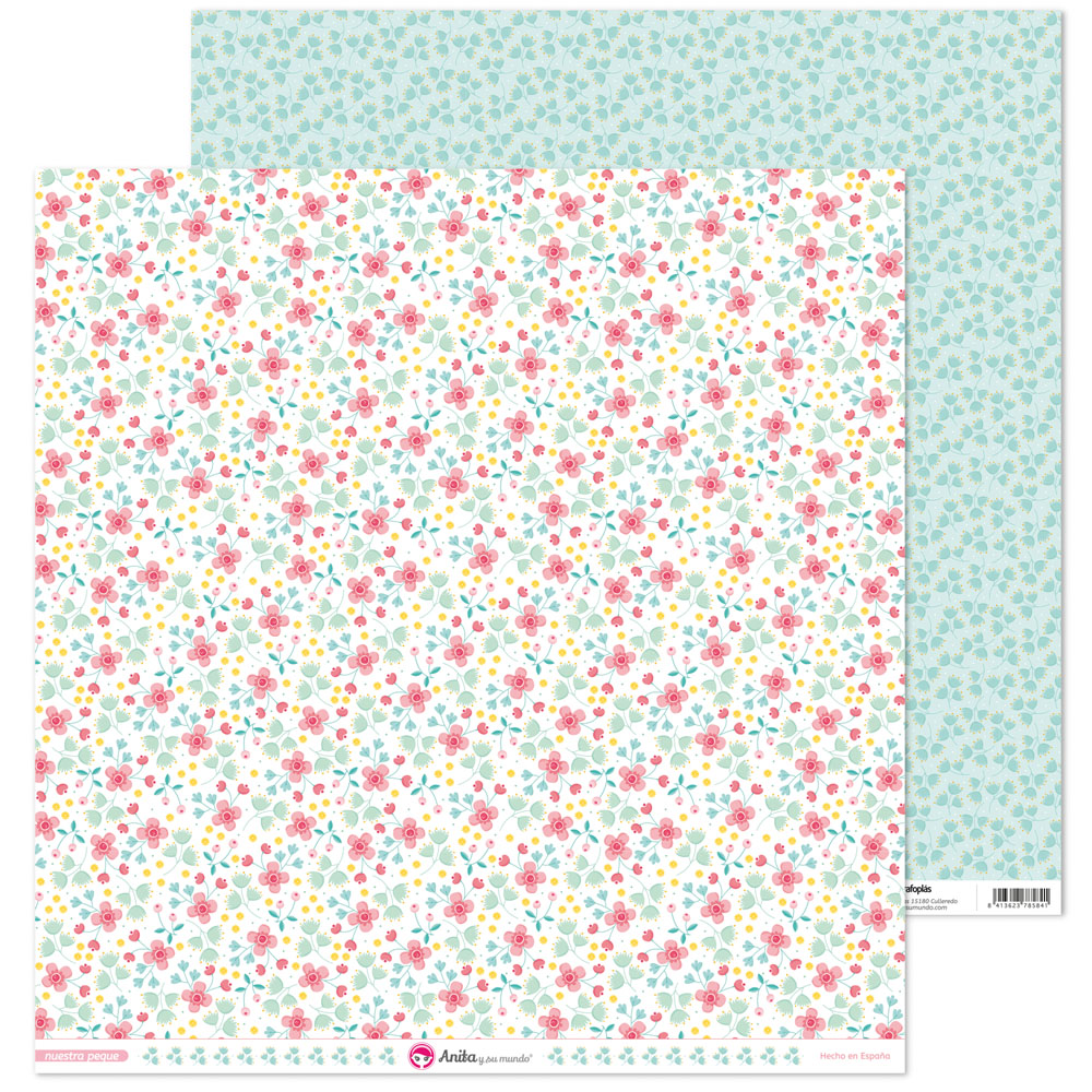 PACK5 PAP.SCRAP12X12 FLORES NUESTRA PEQU