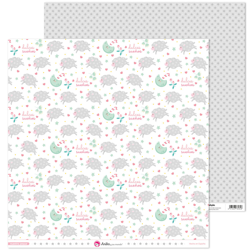 PACK5 PAP.SCRAP12X12 OVEJAS NUESTRA PEQU