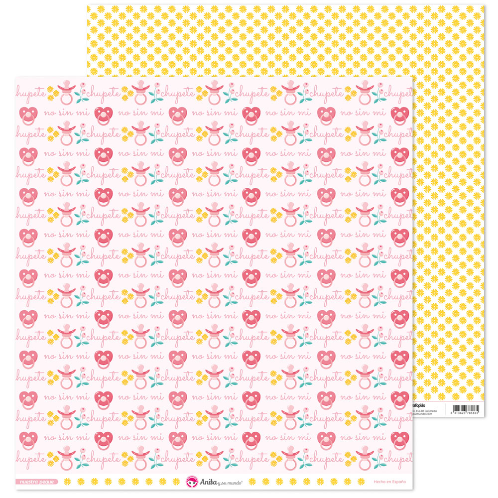 PACK5 PAP.SCRAP12X12 CHUPETE NUESTRA PEQ